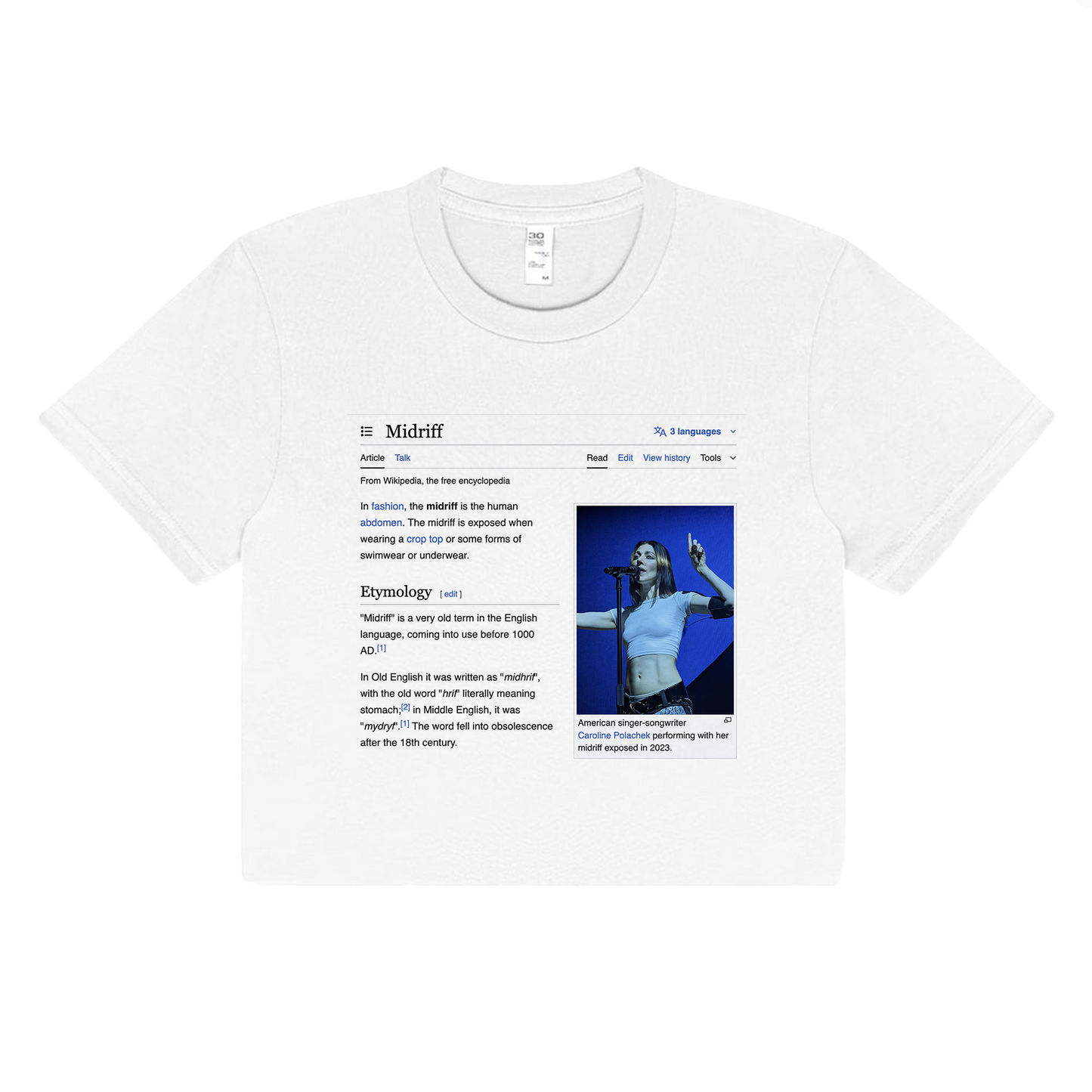 Wikipediated crop-top