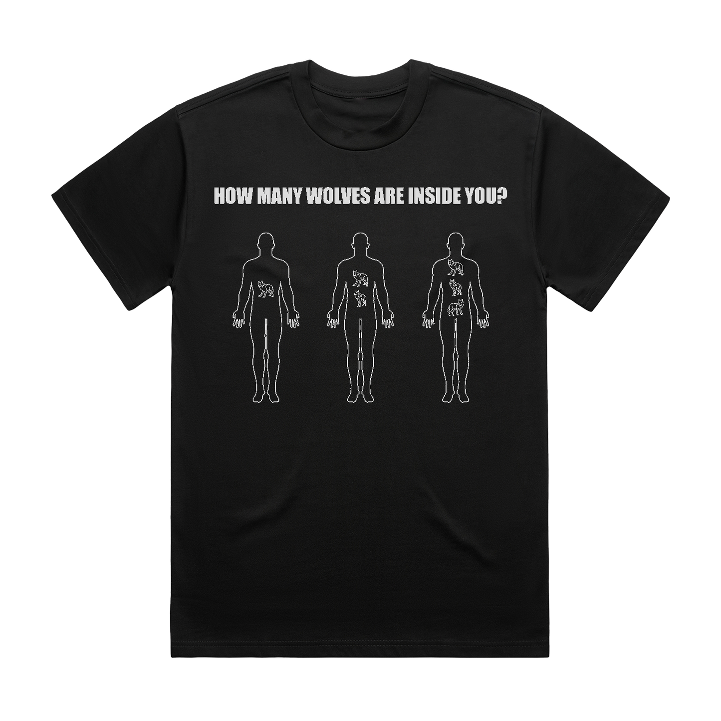 How Many Wolves Black T-Shirt